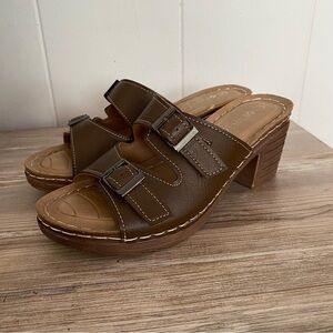 Patrizia Brown Buckle Heels